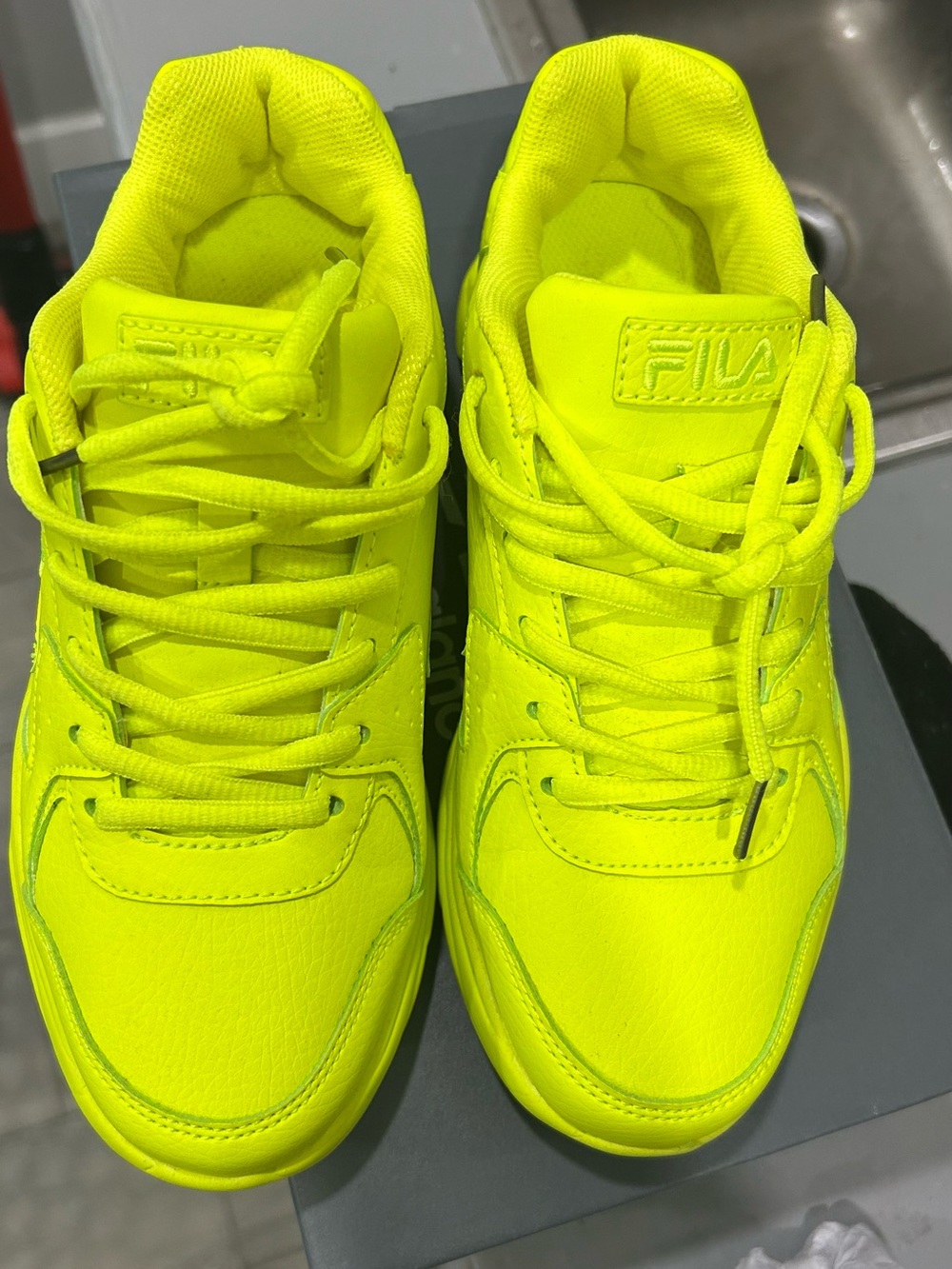Fila Kids Neon Lime Yellow Sport Sneakers